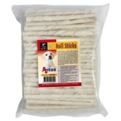 Antos Antos Rawhide White Roll Sticks 5" - 7-8 Mm - 100 Stuks