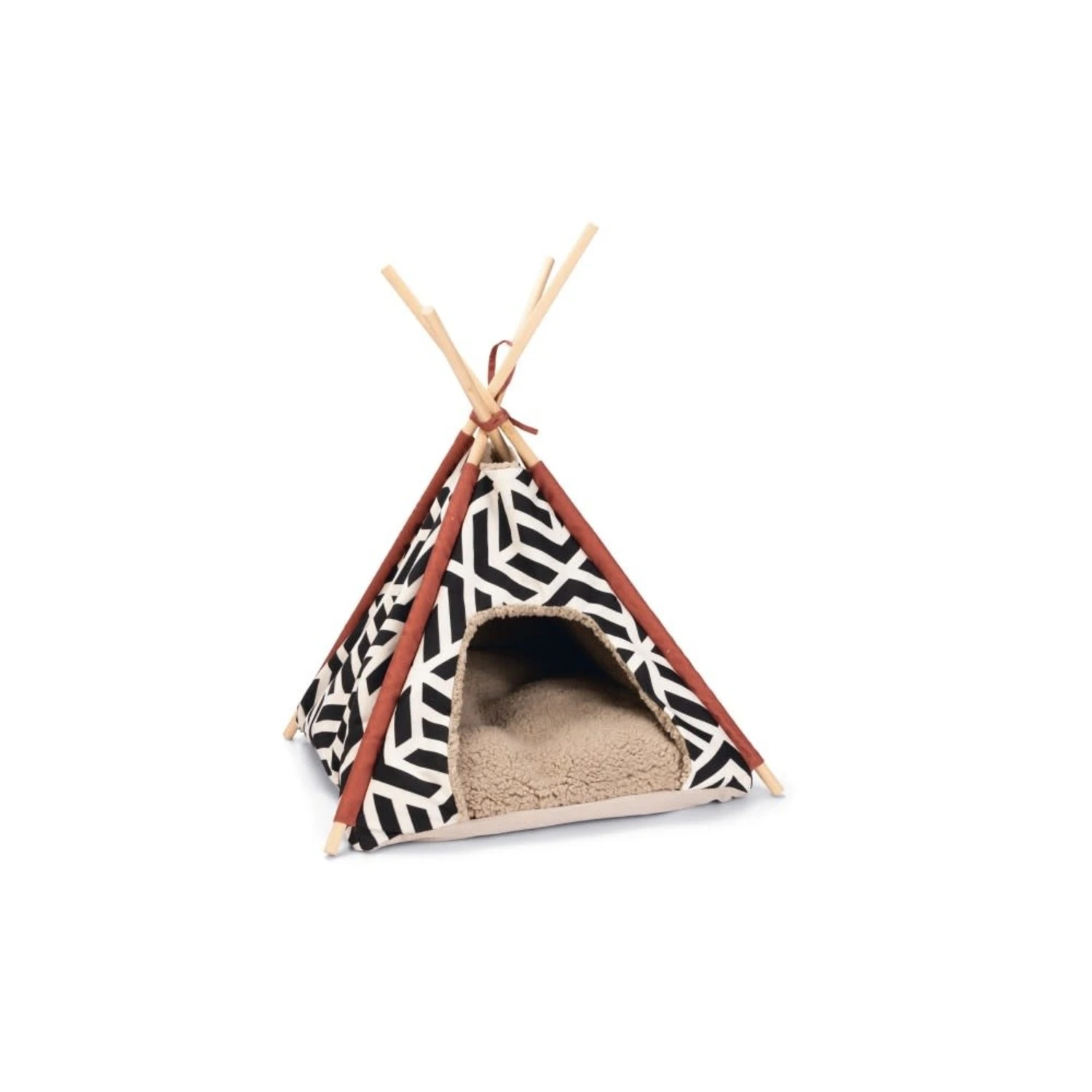Beeztees Beeztees Tipi Tent Vigo - Wit/Zwart - 50x50x70 3 Beeztees Beeztees Tipi Tent Vigo - Wit/Zwart - 50x50x70