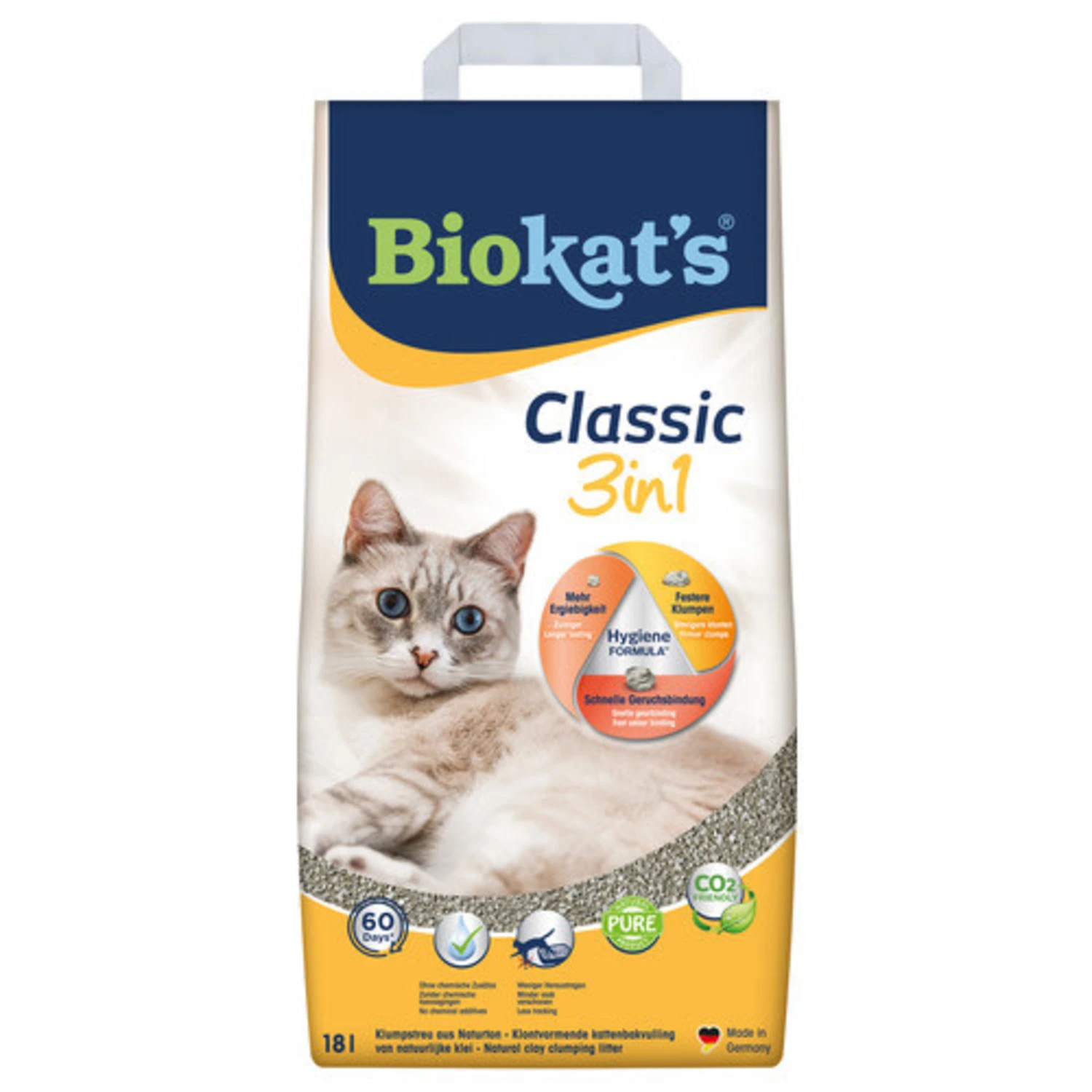 Biokat Biokat's Classic 3in1 Kattenbakvulling - 18 Liter 3 Biokat Biokat's Classic 3in1 Kattenbakvulling - 18 Liter
