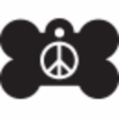 IMARC Hondenpenning – Bot – Peace – Zwart