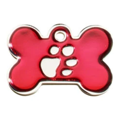 IMARC Hondenpenning – Bot – Poot Zilver – Rood