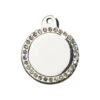 IMARC Hondenpenning - Glamour Rond - Zilver Met Diamant Steentjes