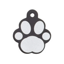 IMARC Hondenpenning - Pootvorm Zwart Met Zilver Groot