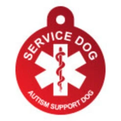 IMARC Hondenpenning - Rond - Service Dog Autism Support Dog - Rood - Groot