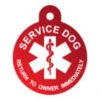 IMARC Hondenpenning - Rond - Service Dog Return To Owner Immediately - Rood -Huisdierbenodigdheden Verkoop imarc hondenpenning rond service dog return to own