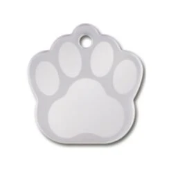 Pet Scribe Hondenpenning - Pootvorm - Chroom Geëtst