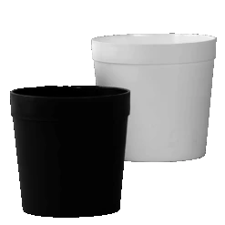 Raambloempot Set Van 2 - Zwart-wit - L