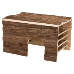 Trixie Trixie Houten Huis Ila Met Ruif Schorshout - 40x25x29 Cm -Huisdierbenodigdheden Verkoop trixie trixie houten huis ila met ruif schorshout 3