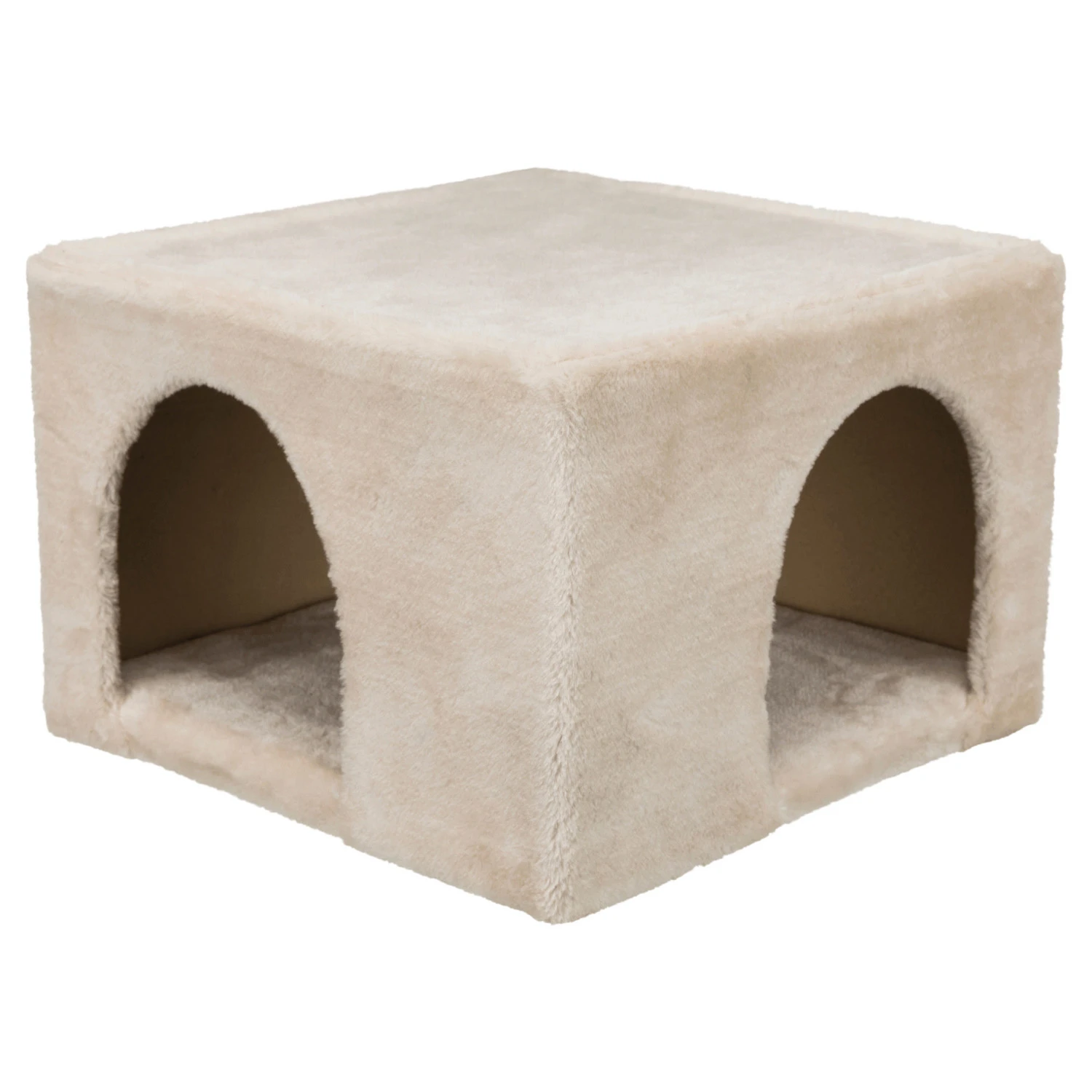 Trixie Trixie Pluche Schuilhuis Met 2 Ingangen - 36x25x36 Cm - Beige 3 Trixie Trixie Pluche Schuilhuis Met 2 Ingangen - 36x25x36 Cm - Beige