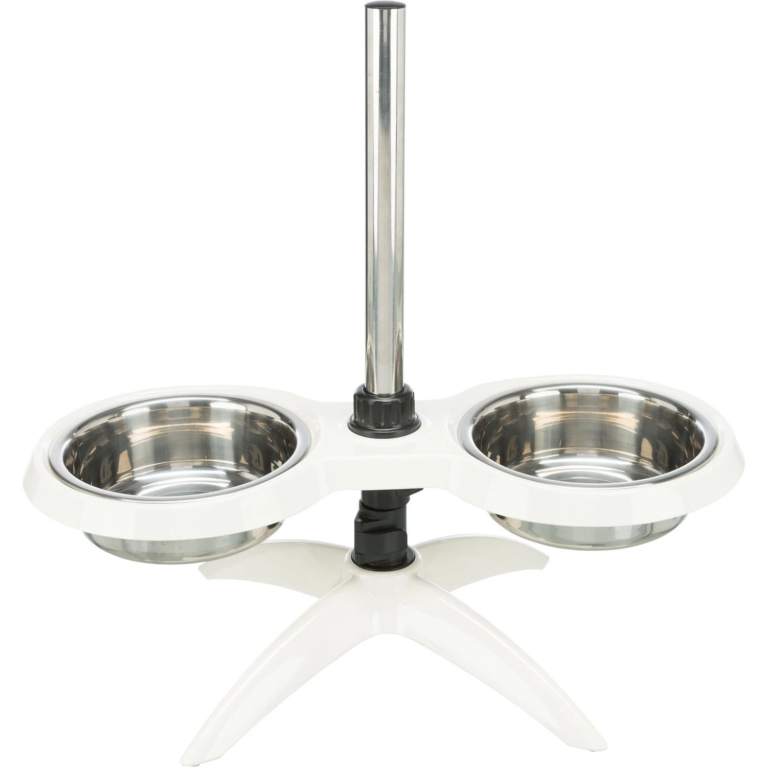 Trixie Voerstandaard Melamine-RVS - 2 × 2.4 L - ø 25 Cm - Wit 3 Trixie Voerstandaard Melamine-RVS - 2 × 2.4 L - ø 25 Cm - Wit